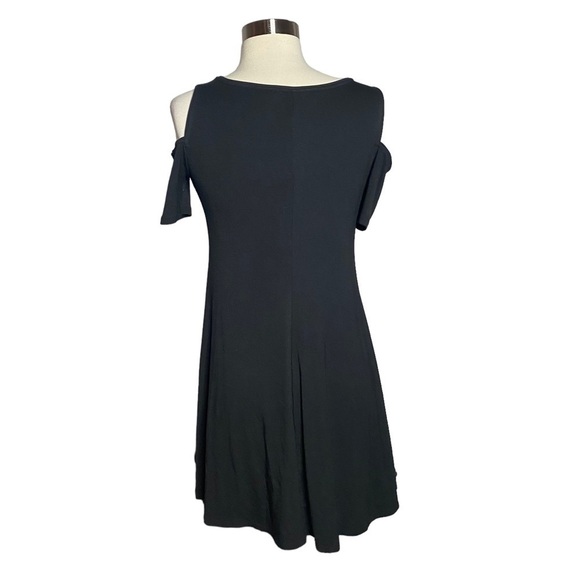 White House Black Market Women Black Cold Shoulder Dress - Picture 3 of 5